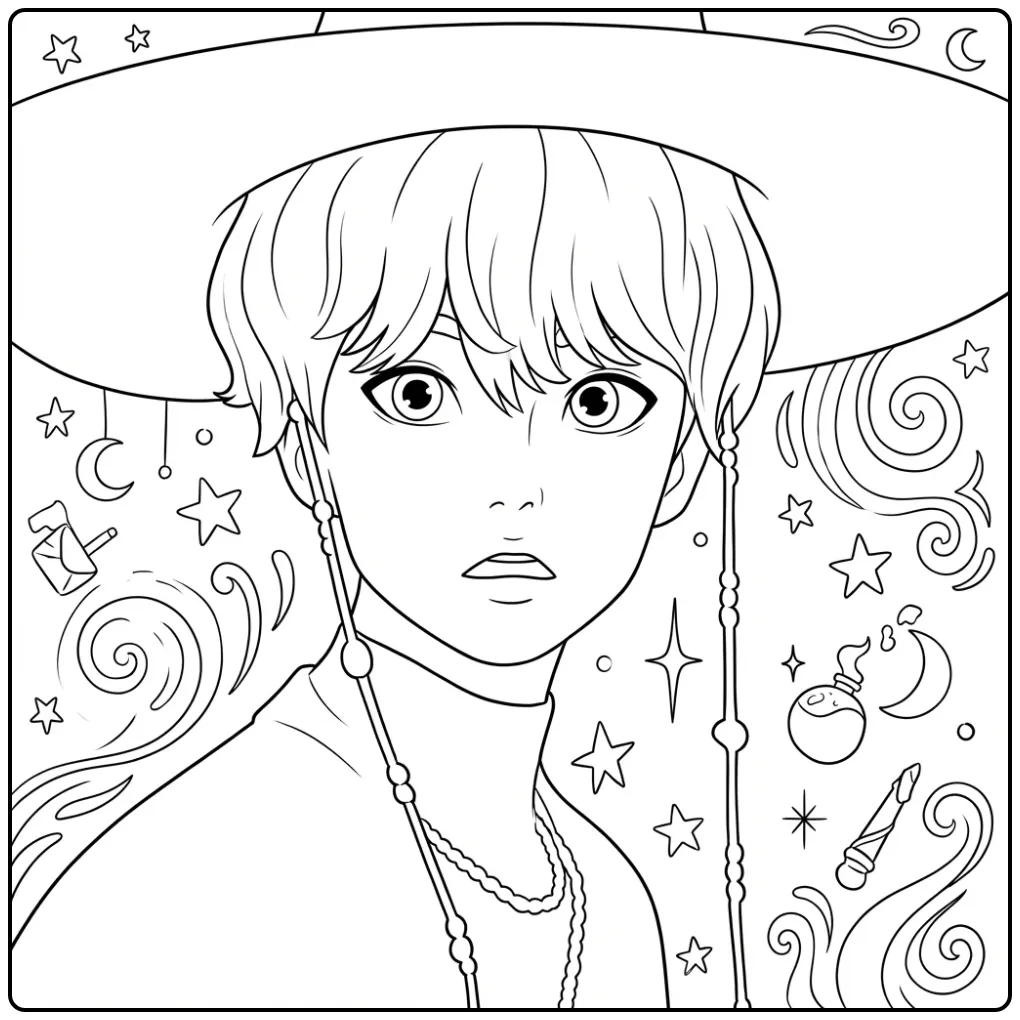 KPop Demon Hunters Baby Saja Drawing coloring page