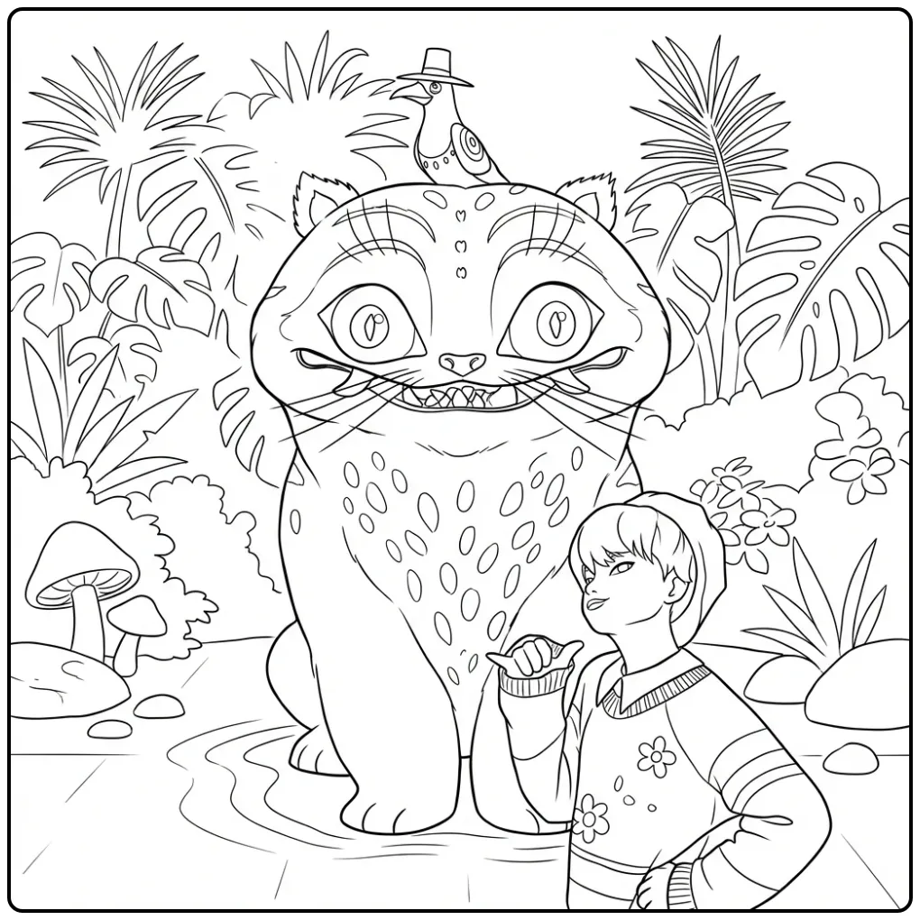 KPop Demon Hunters Derpy Adventure in the Jungle coloring page