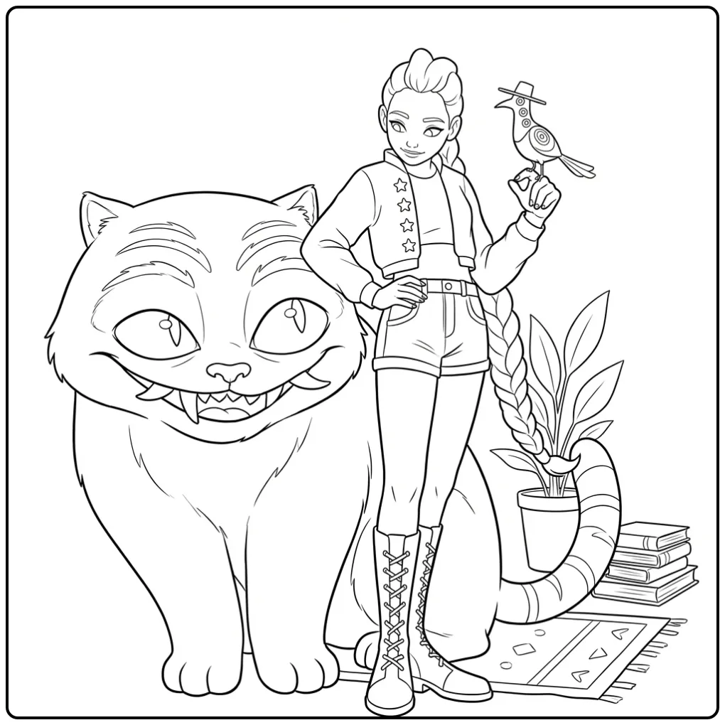 KPop Demon Hunters Derpy Magical Adventure coloring page