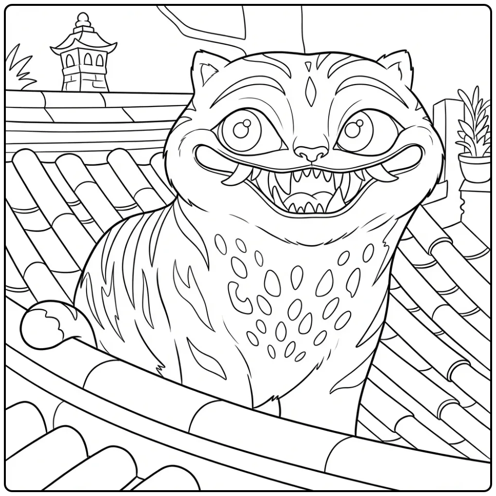 KPop Demon Hunters Derpy with a Unique Creature coloring page
