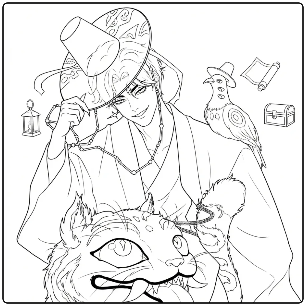 KPop Demon Hunters Derpy in a Traditional Style coloring page