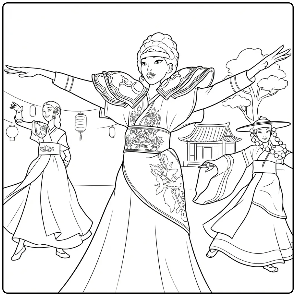 KPop Demon Hunters Three Warriors coloring page