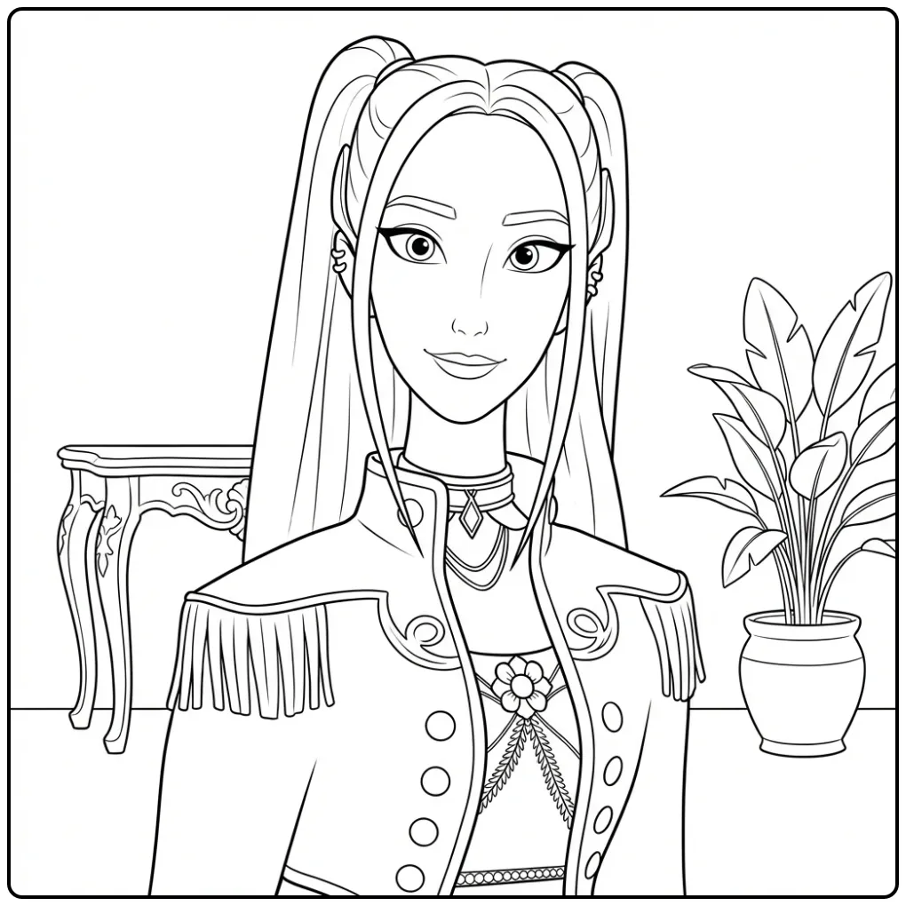 KPop Demon Hunters Mira Tough Singer coloring page