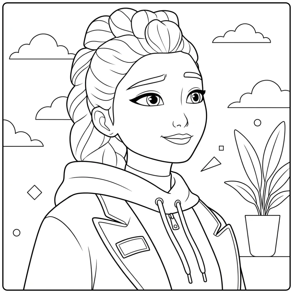 KPop Demon Hunters Rumi Print and Color This Page coloring page