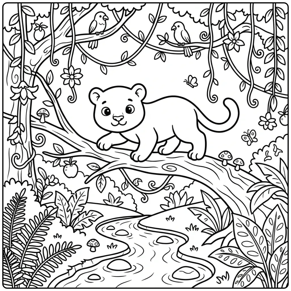 Panther the Rainforest coloring page