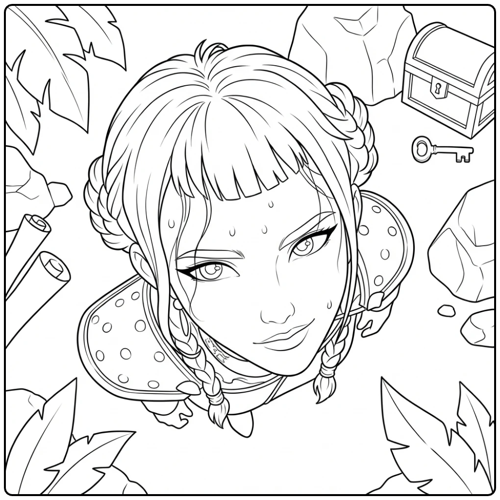 KPop Demon Hunters Zoey the Lost Treasure coloring page