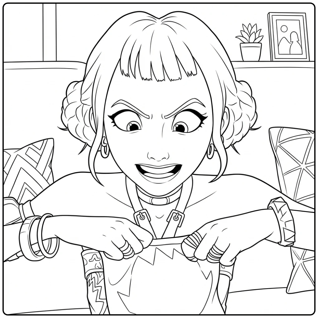 KPop Demon Hunters Zoey Ready for Color coloring page