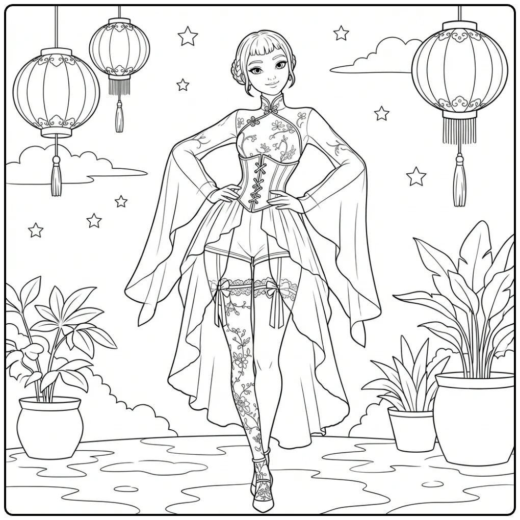KPop Demon Hunters Zoey Ready for Action coloring page