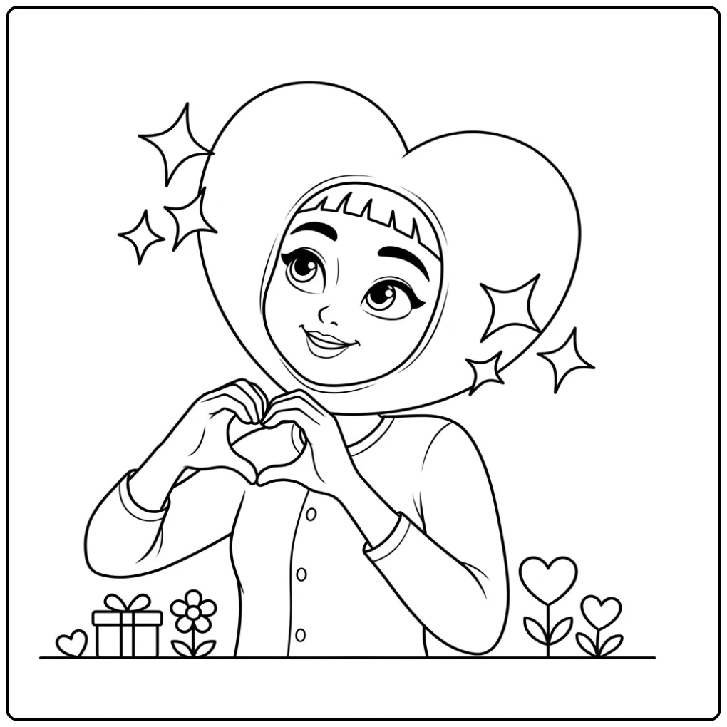 KPop Demon Hunters Zoey Building a Heart coloring page