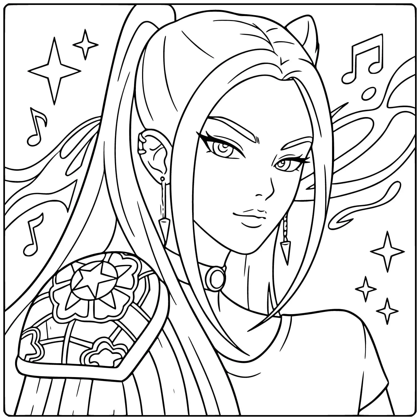 KPop Demon Hunters Mira Print coloring page
