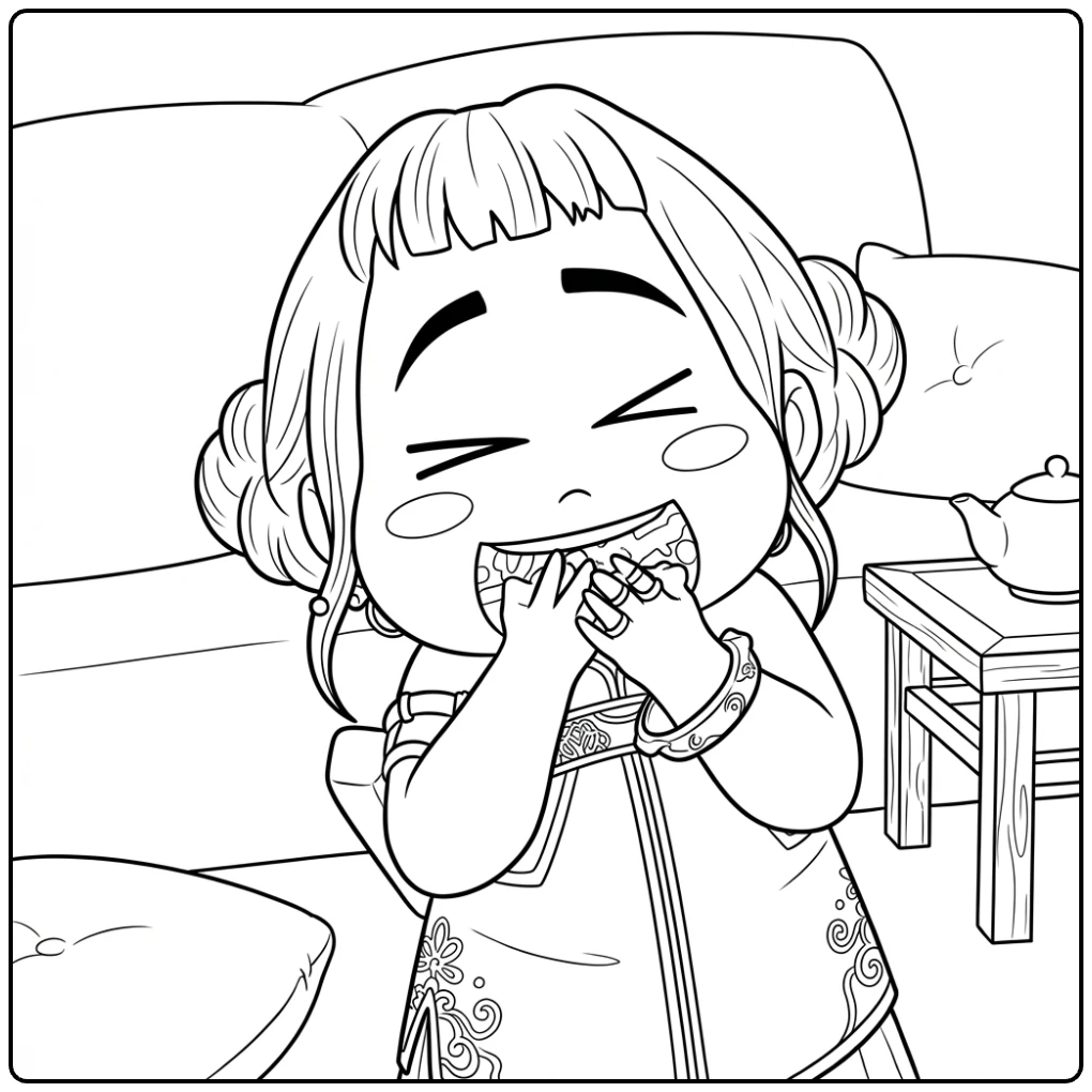 Smiling KPop Demon Hunters Zoey coloring page