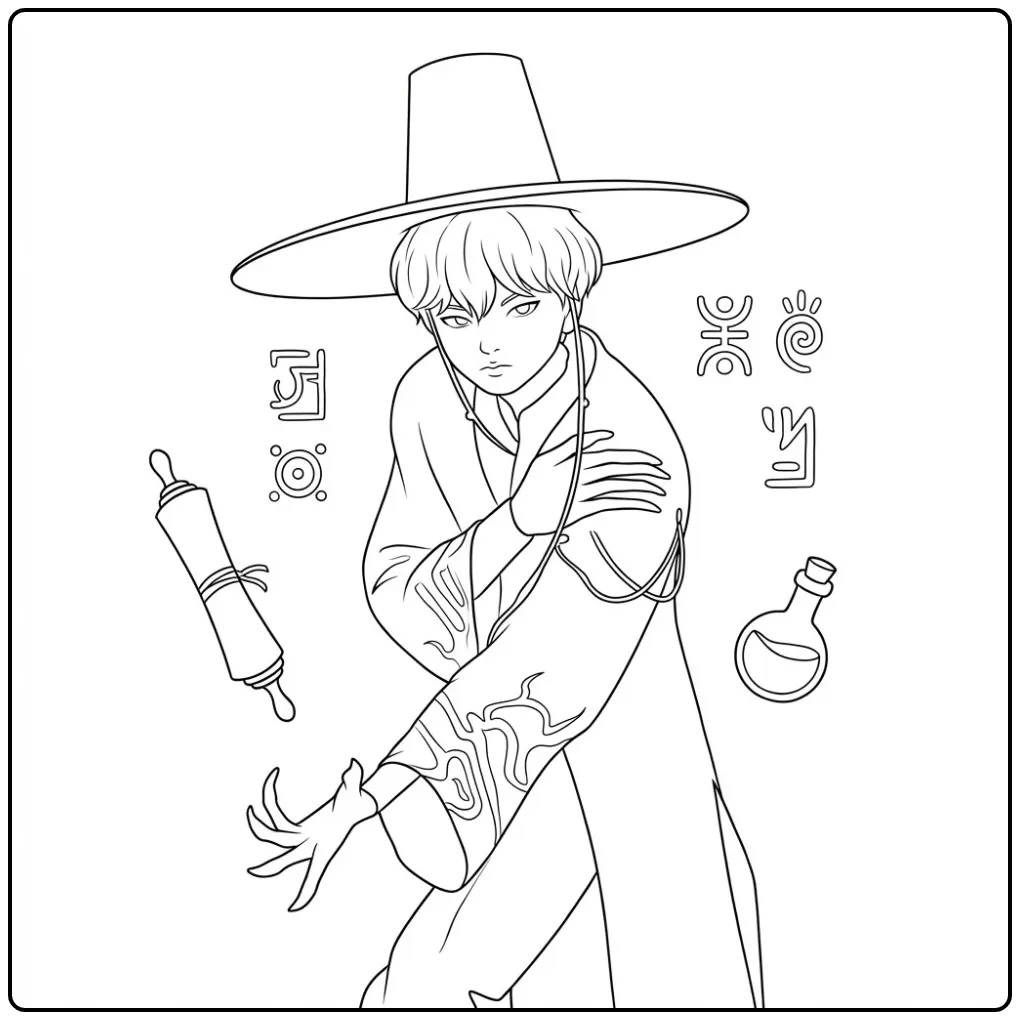 Magical KPop Demon Hunters Baby Saja coloring page