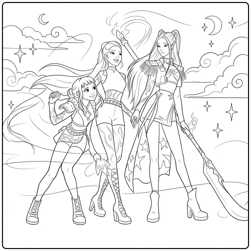 Magical KPop Demon Hunters coloring page
