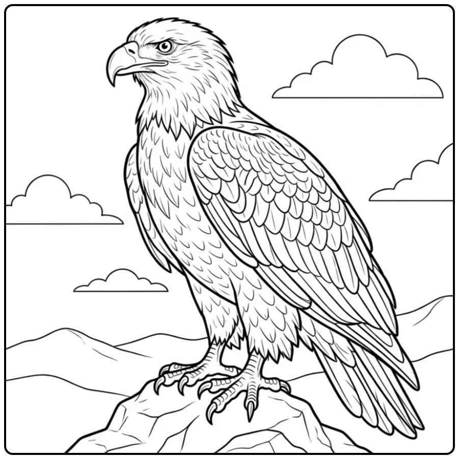 Majestic Eagle Portrait for Children coloring page