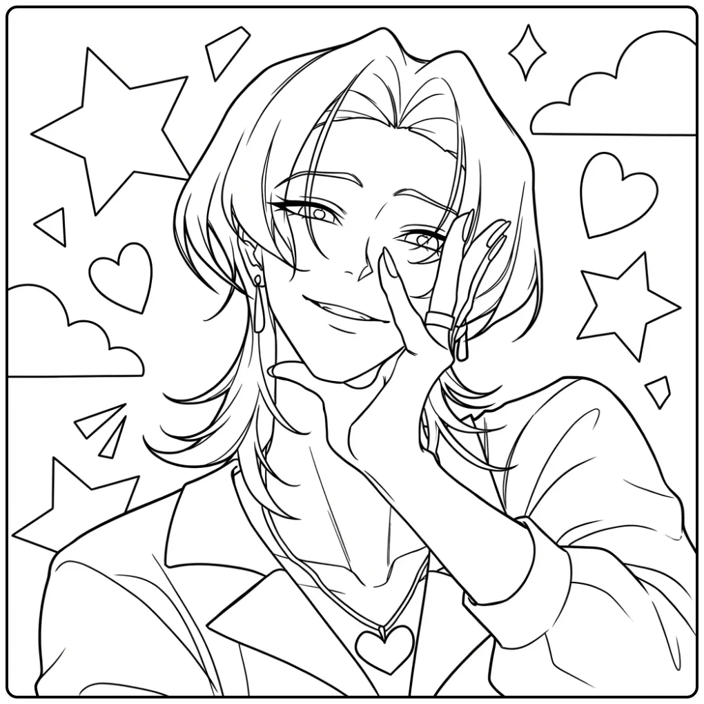 Romantic KPop Demon Hunters Romance coloring page
