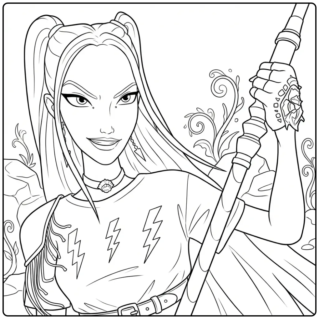 Exciting KPop Demon Hunters Mira coloring page