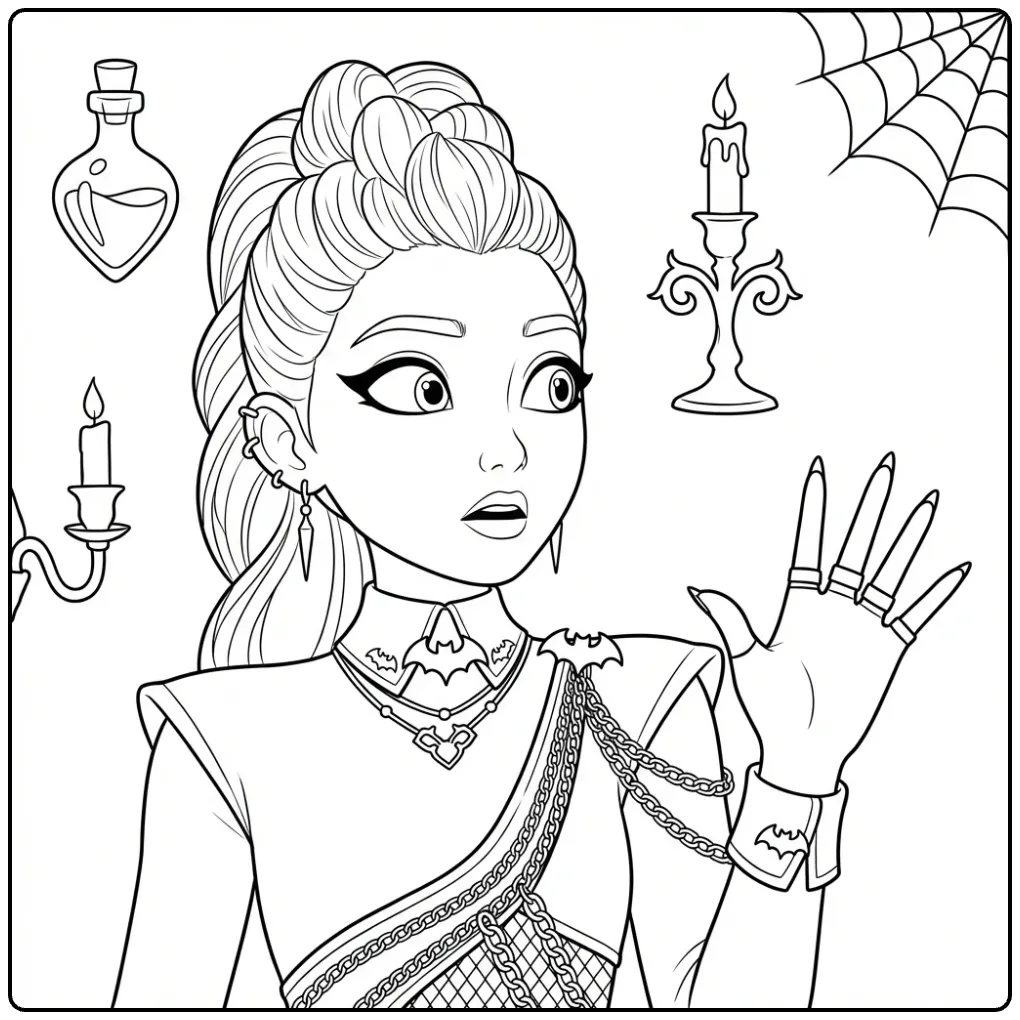 Exciting KPop Demon Hunters Rumi Scene coloring page