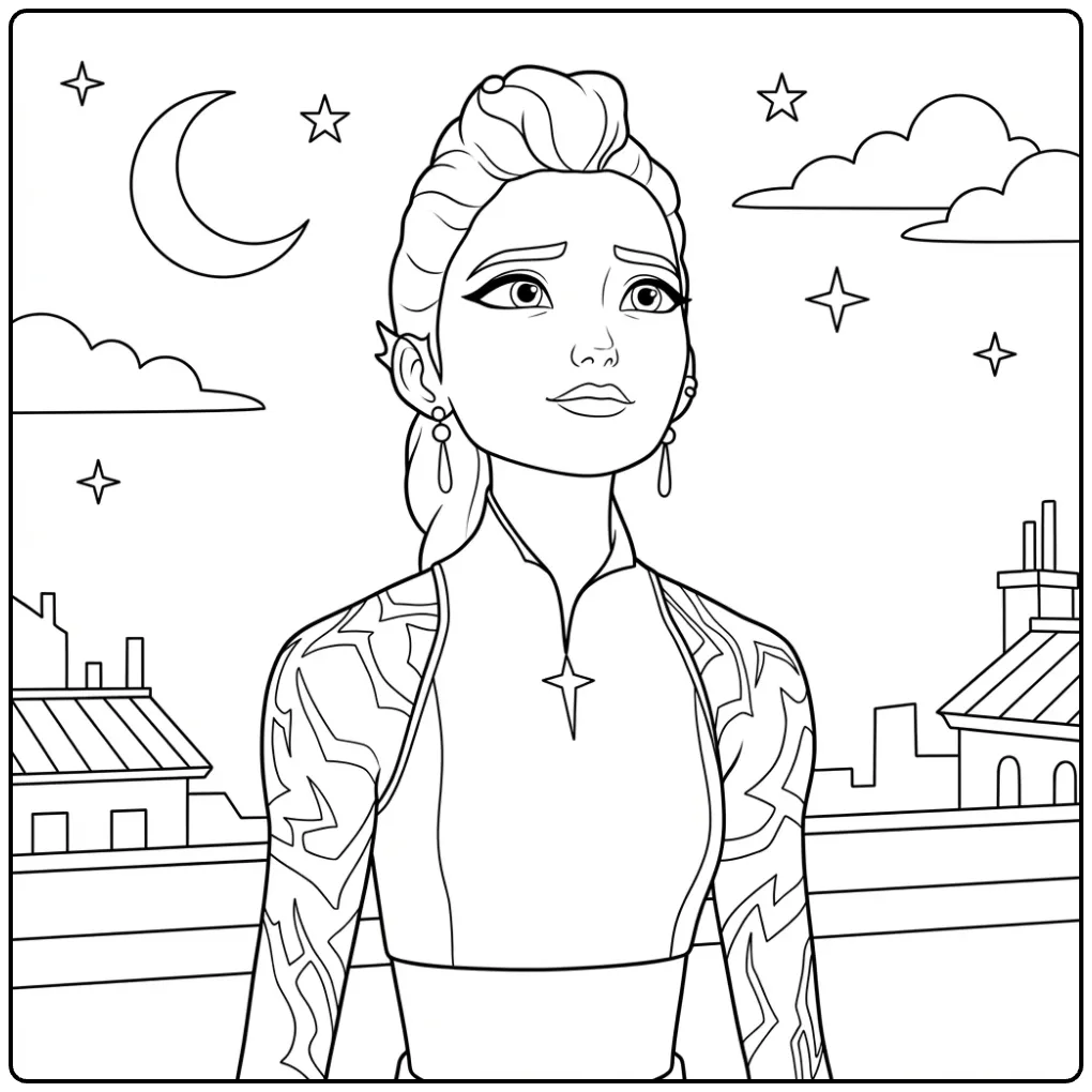 Unique KPop Demon Hunters Rumi for Fans coloring page