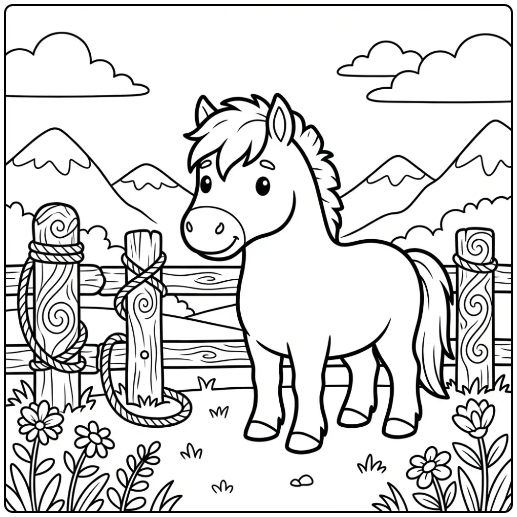 Viking Style Fjord Horse coloring page