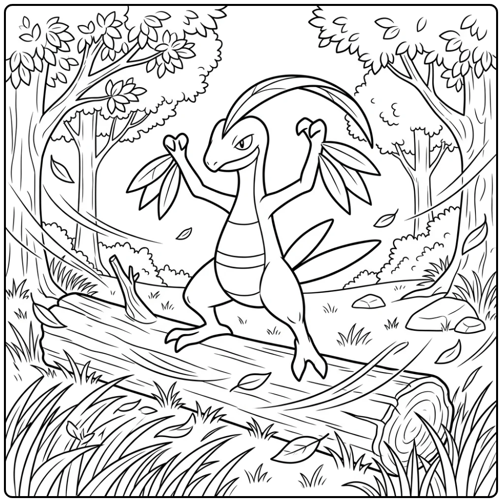 Pokemon Grovyle coloring page
