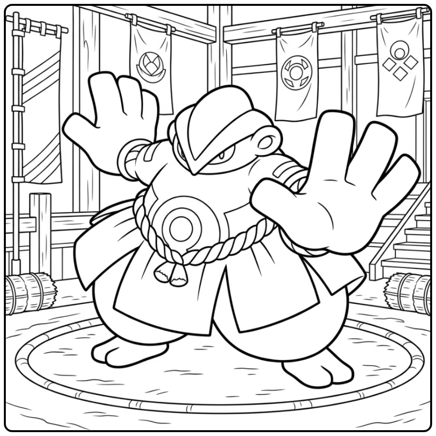 Pokemon Hariyama coloring page