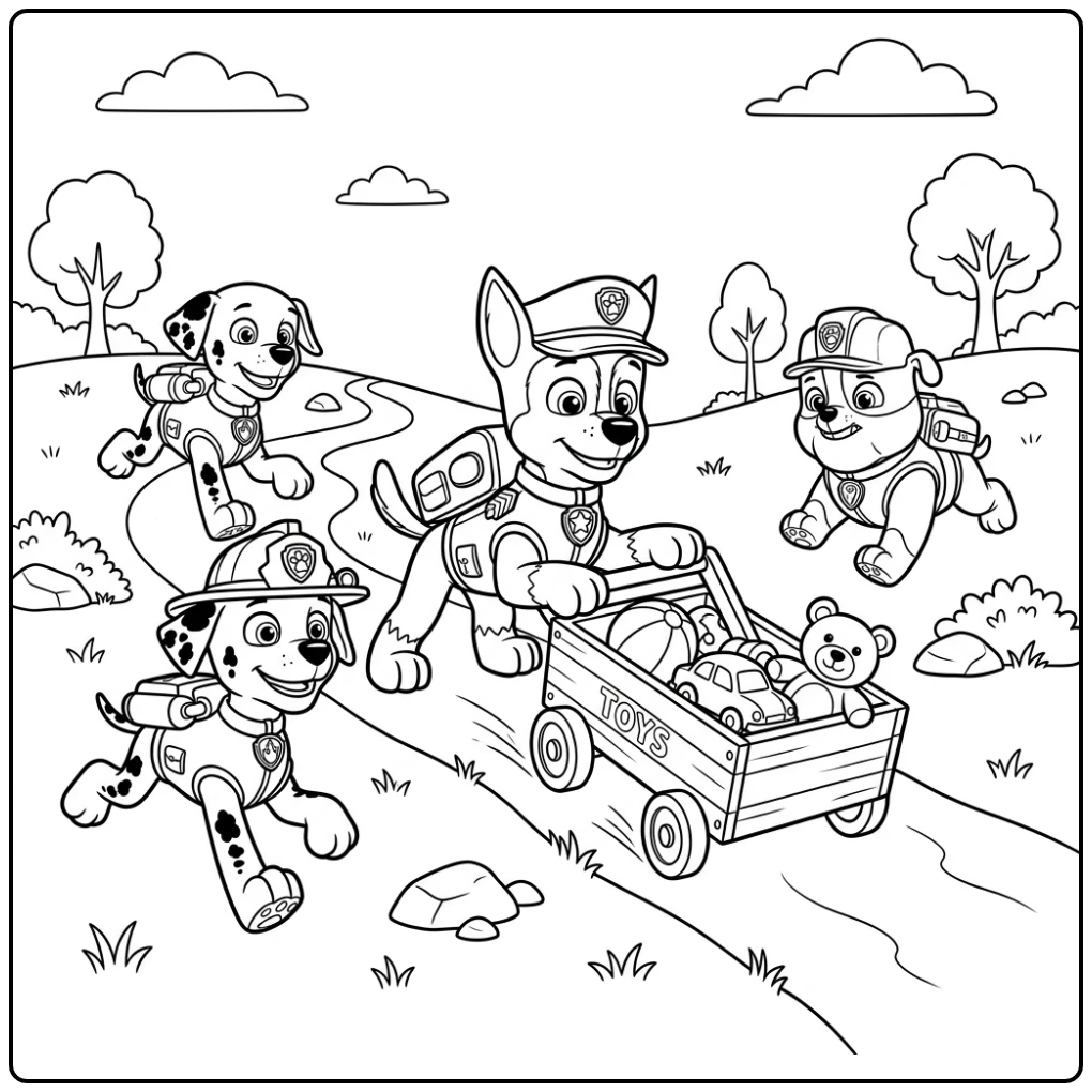 Adventurous Paw Patrol Chase's Brave Rescue coloring page