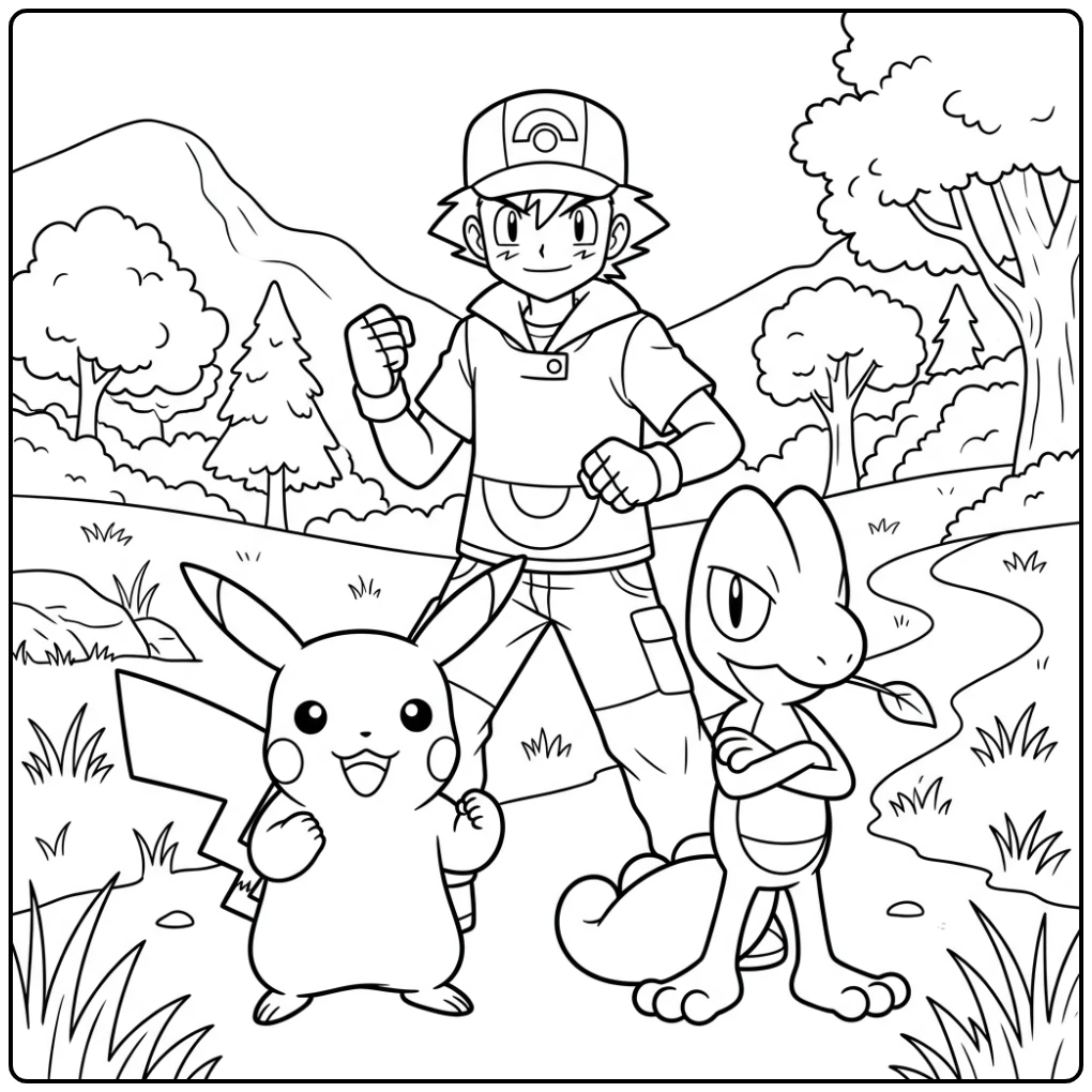Adventurous Pikachu for Young Pokemon Fans coloring page