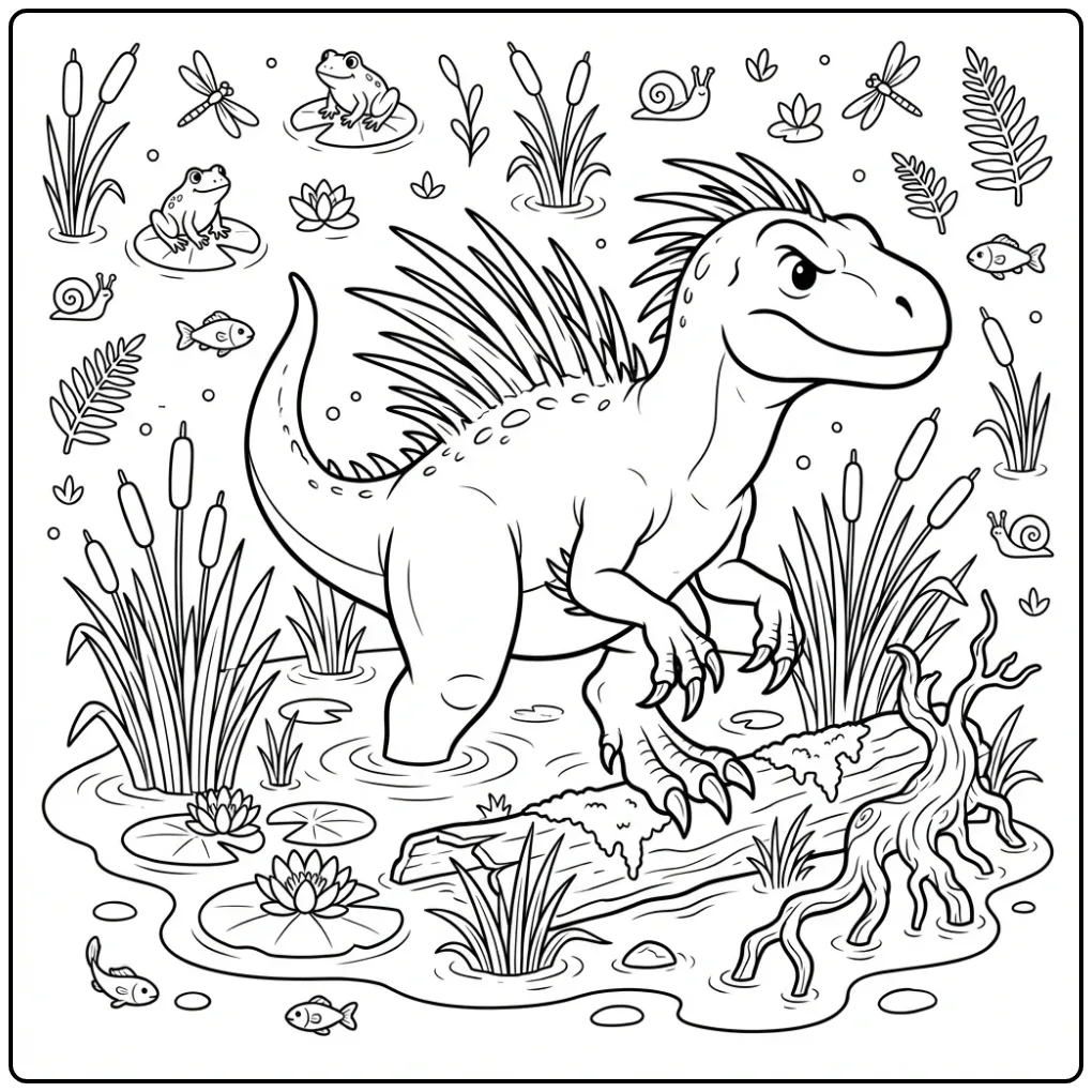 Adventurous Scorpius Rex in the Water coloring page