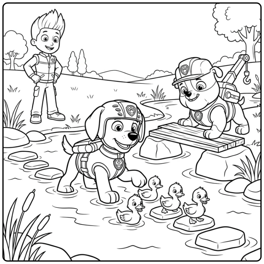 Adventurous Zuma Paw Patrol Brave Animal Rescue coloring page