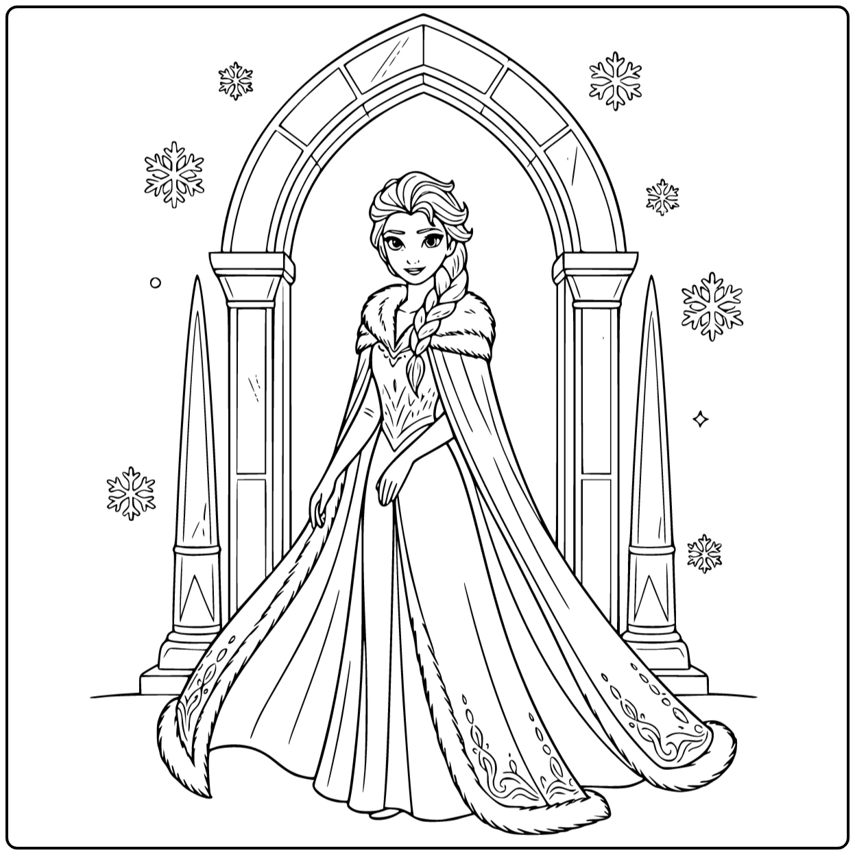 Enchanting Elsa Door of the Palace coloring page