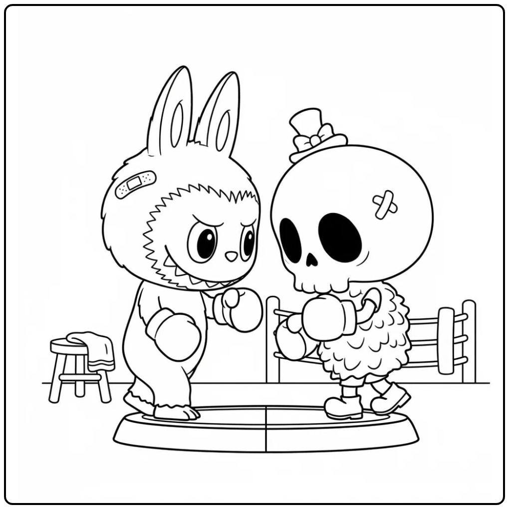 Boxing Animals on an Angry Tuesday coloring page