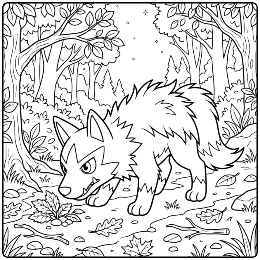 Pokemon Poochyena coloring page