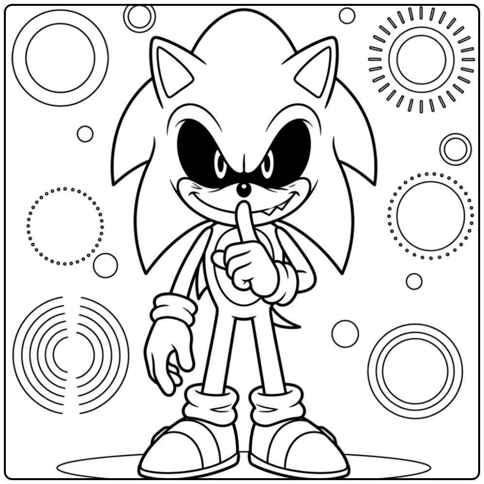 Sinister Sonic.EXE Master of the Silence coloring page