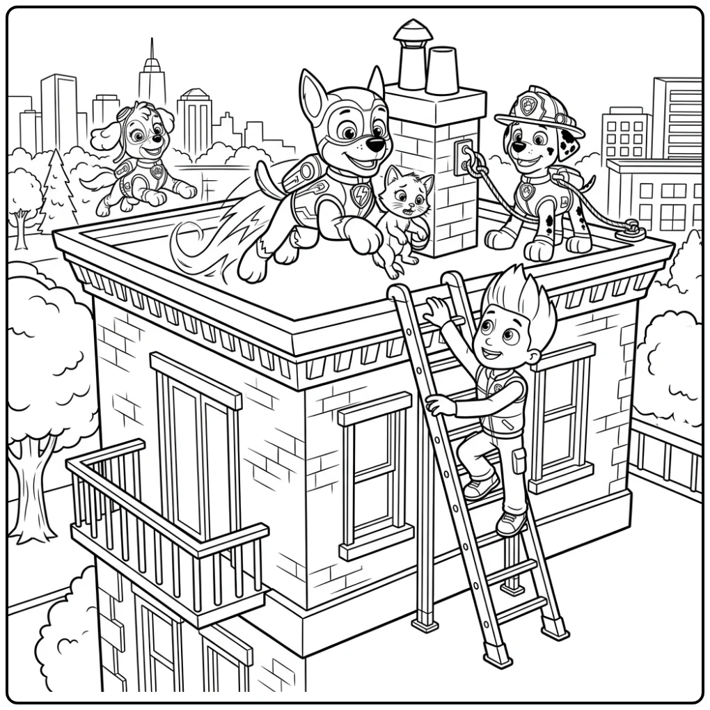 The Exciting Paw Patrol Mega Pups Rescue Mission coloring page