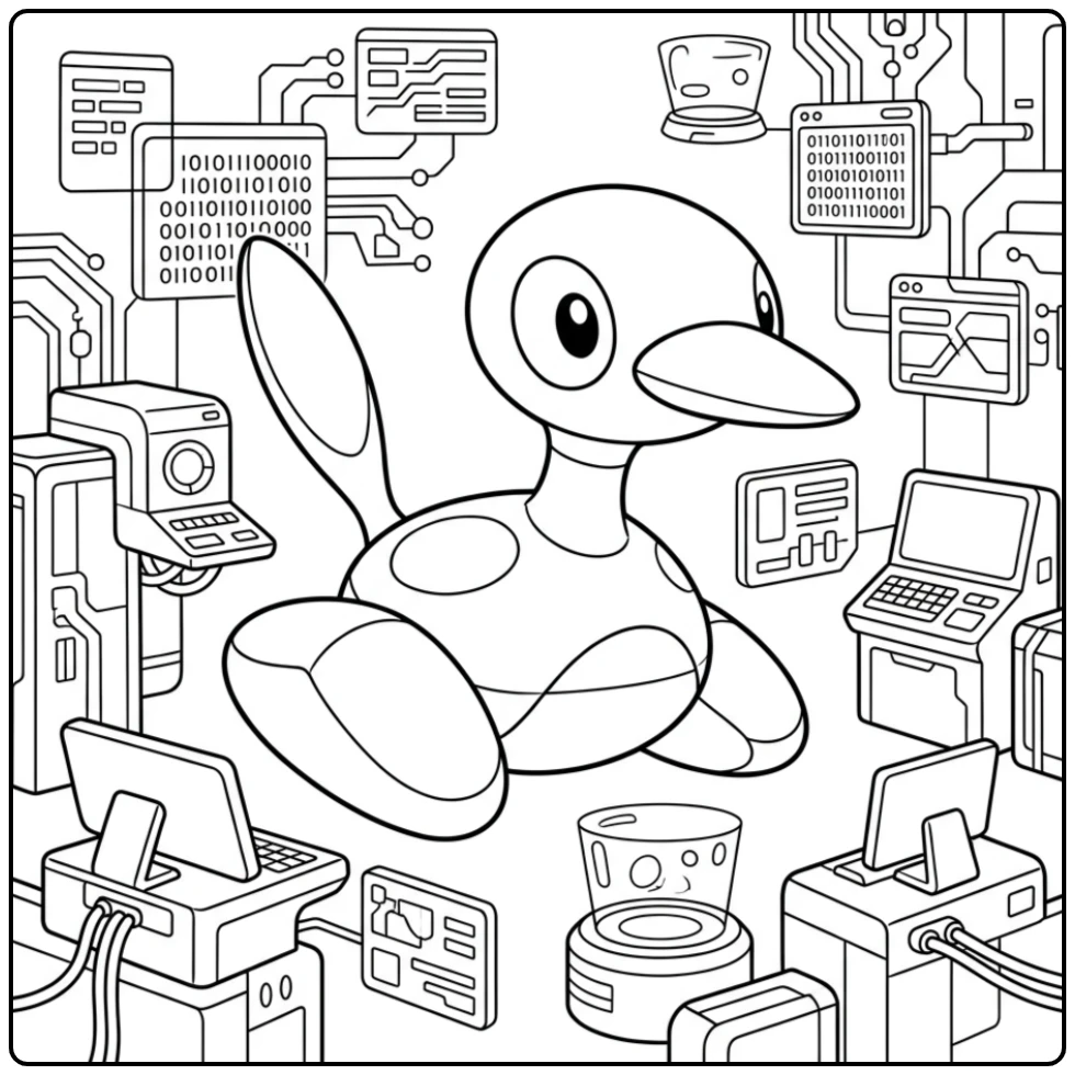 Pokemon Porygon2 coloring page