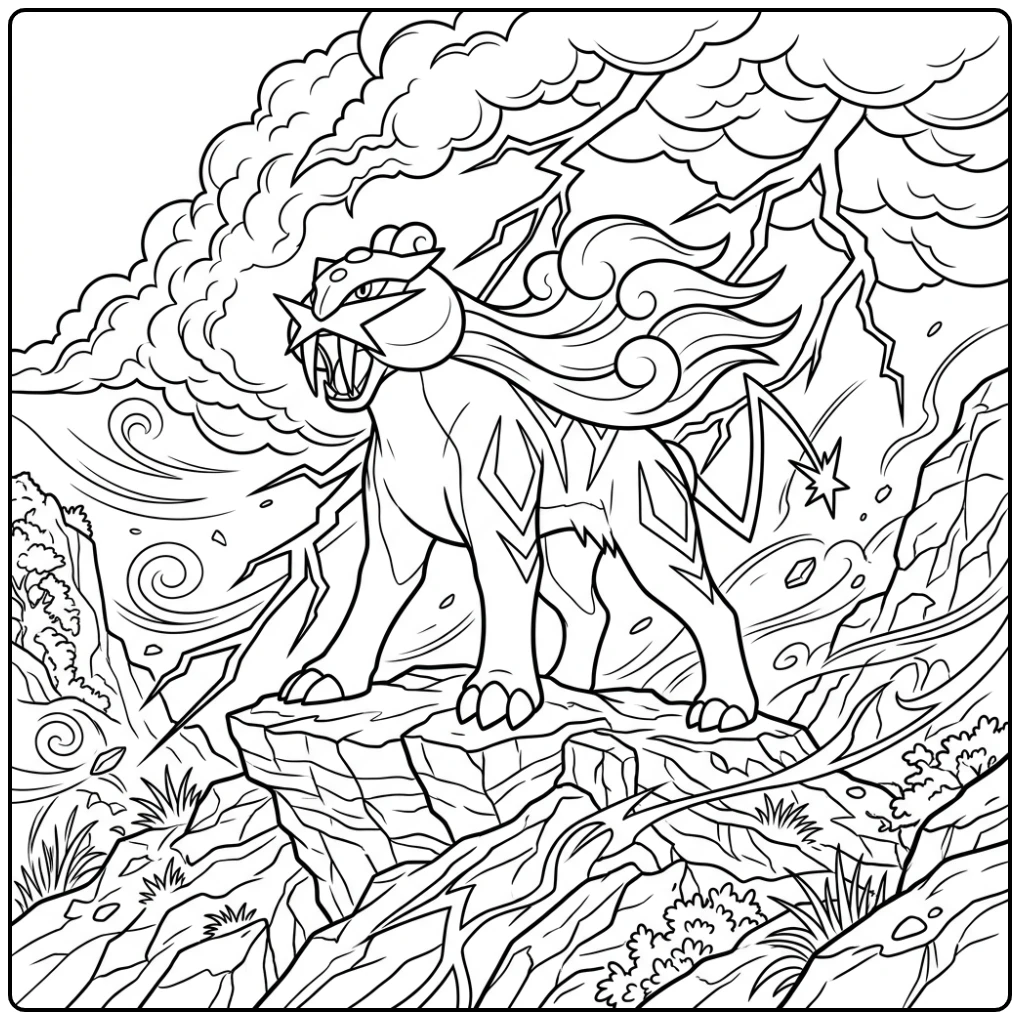 Pokemon Raikou coloring page