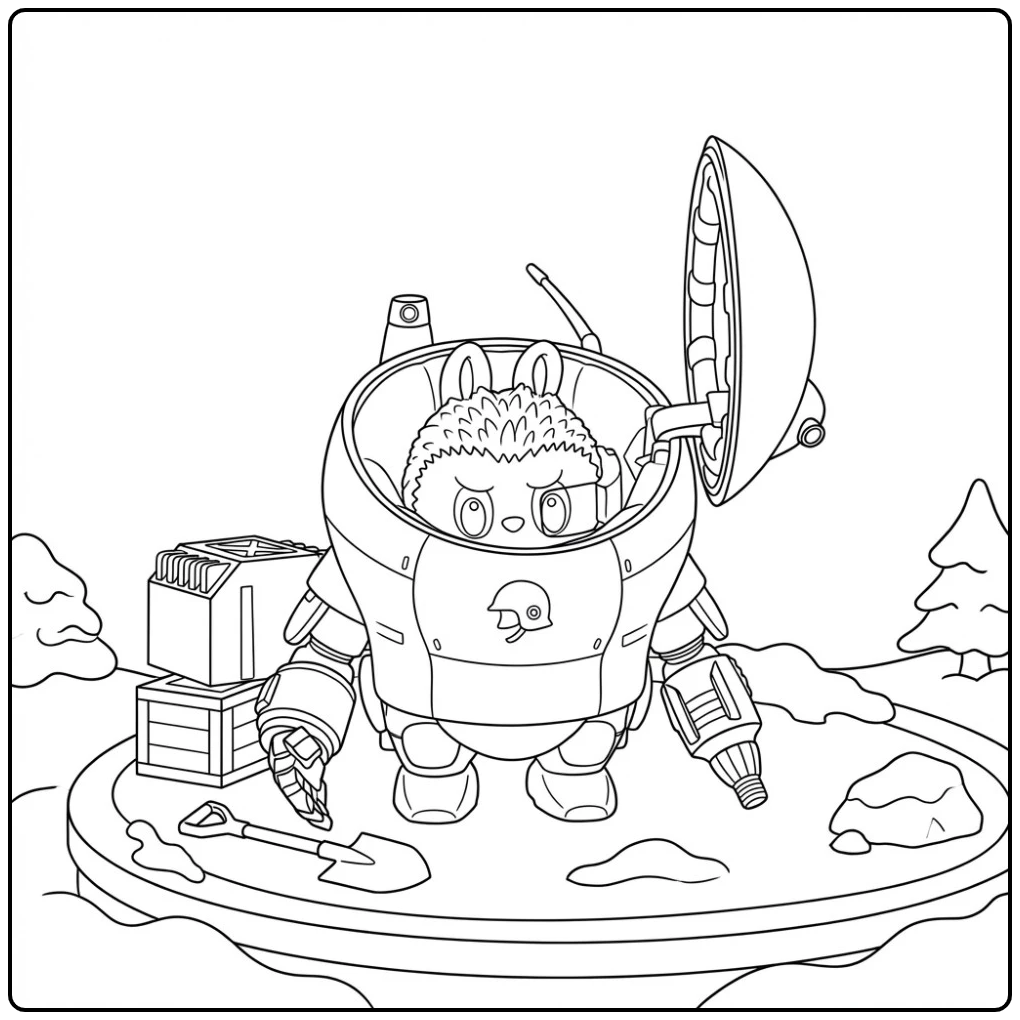 Dark Steel Hedgehog in a Robot Suit coloring page