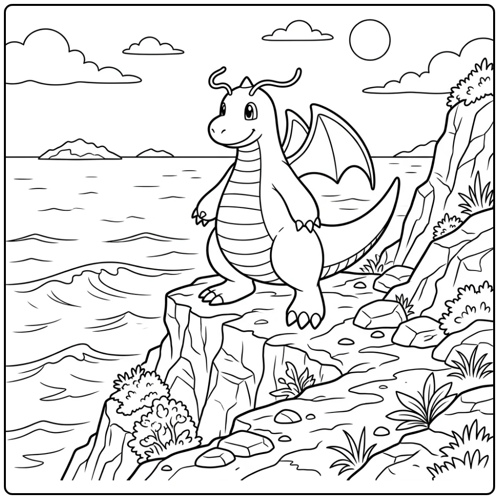 Dragonite coloring page