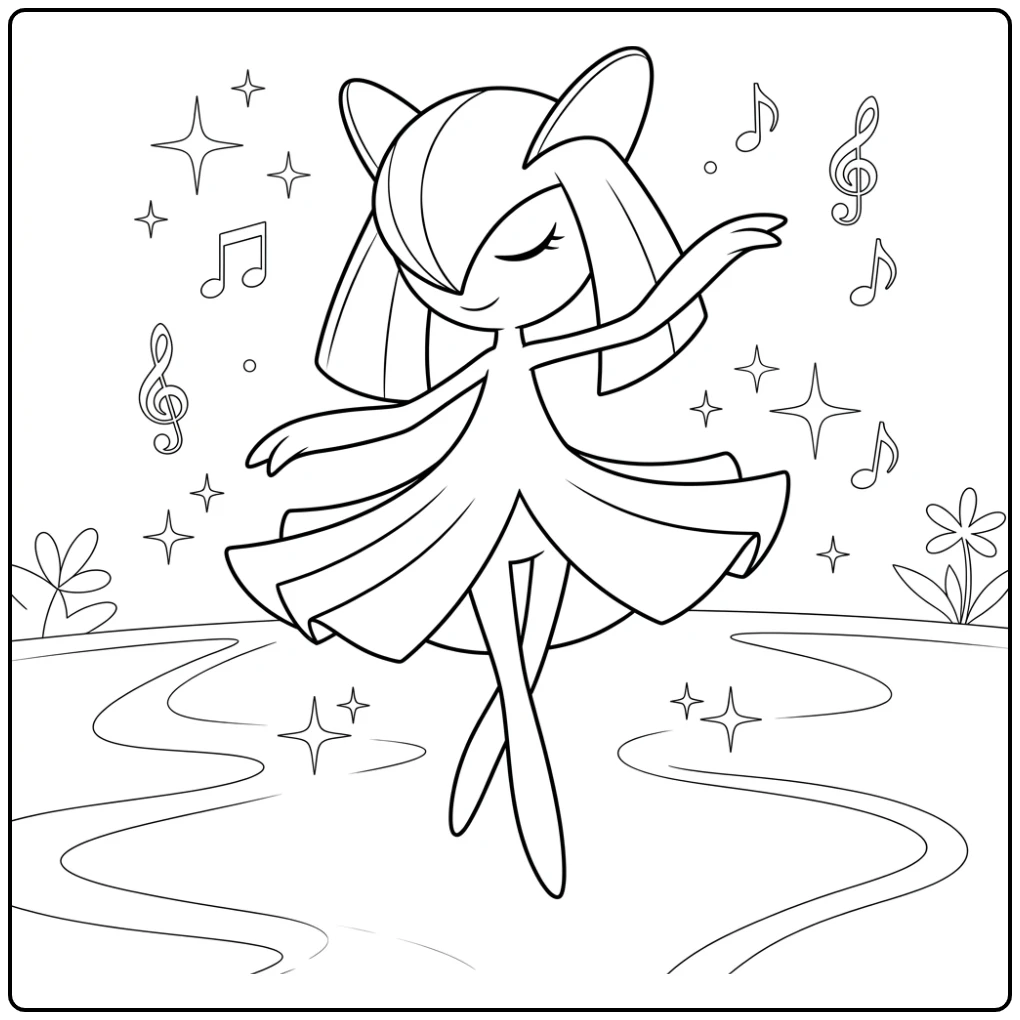 Pokemon Kirlia coloring page