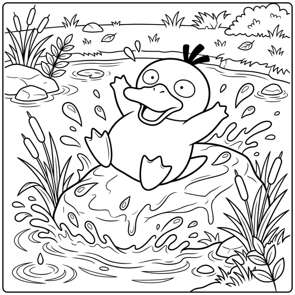 Balance Keeping a Fun Psyduck Adventure coloring page