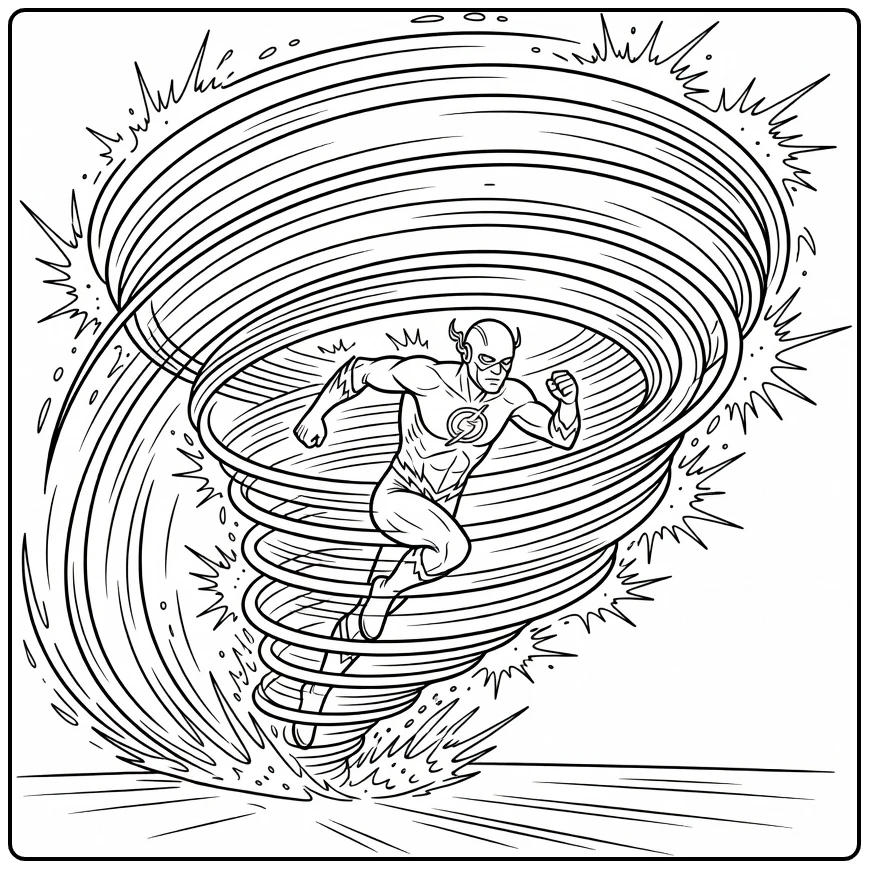 Flash in Sleek Loop with Wind Speed coloring page