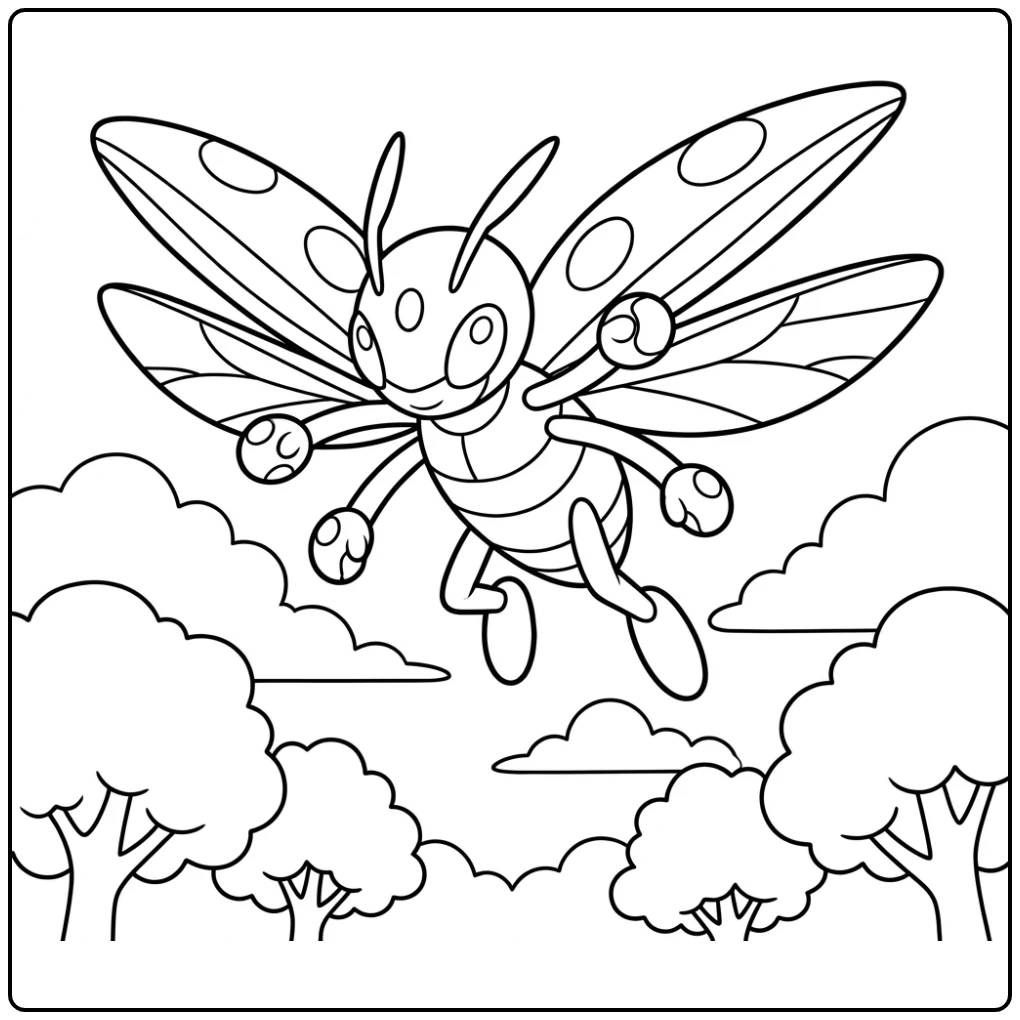 Pokemon Ledian coloring page
