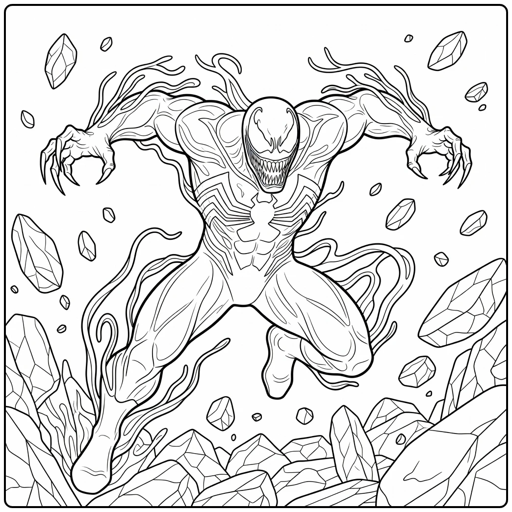 Cool Venom Extended Claws coloring page