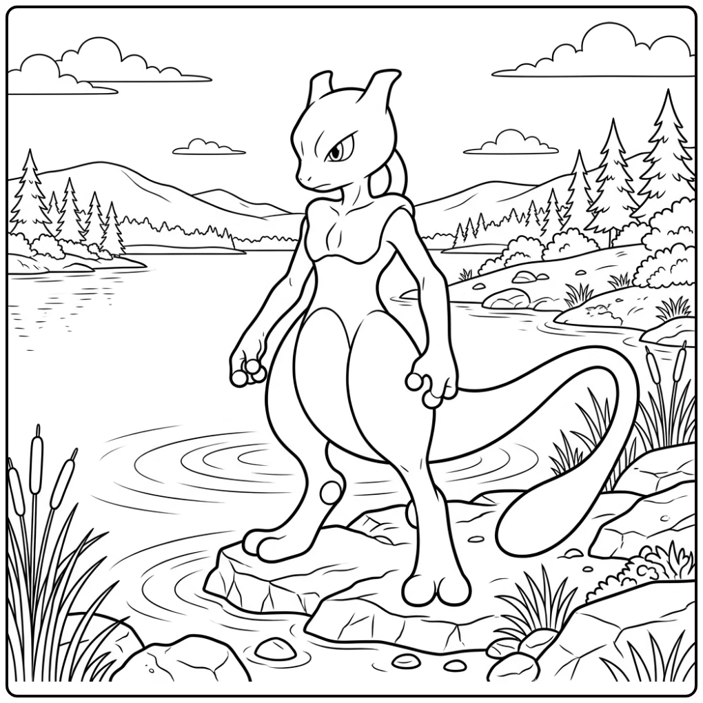 Mewtwo coloring page