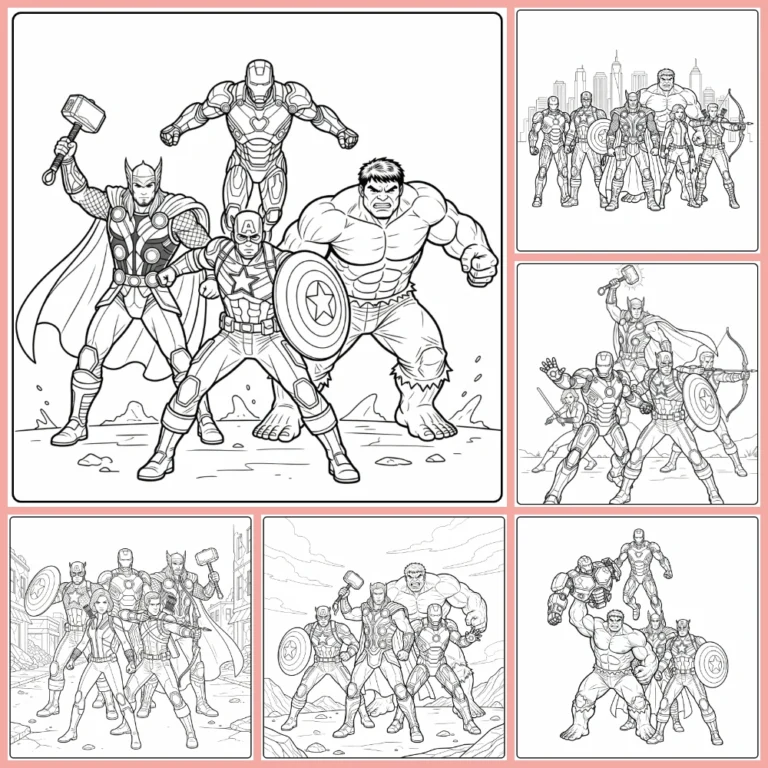 Avengers coloring page collection cover image