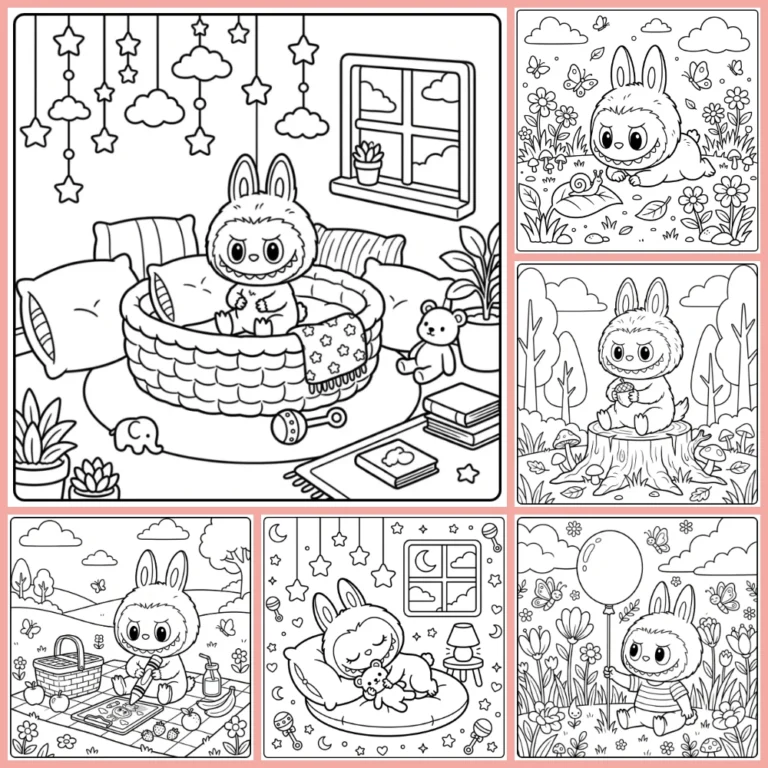 Baby Labubu coloring page collection cover