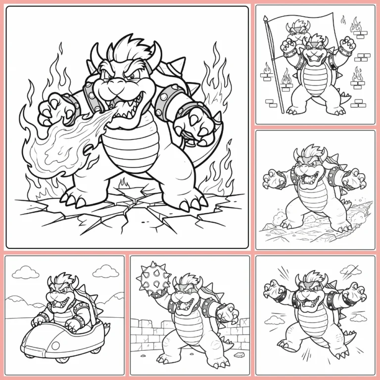 Bowser coloring page collection cover image
