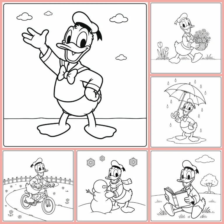 Easy Donald Duck coloring page collection cover image