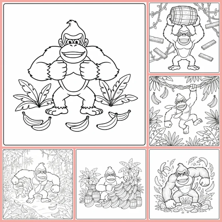 Donkey Kong coloring page collection cover image