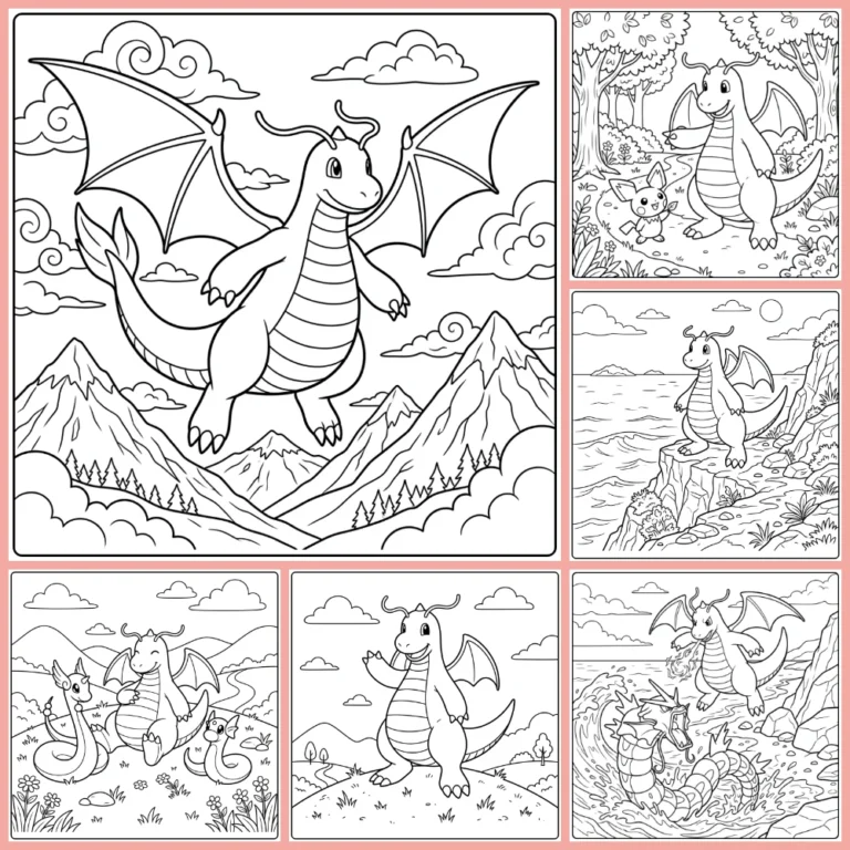 Dragonite coloring page collection cover image